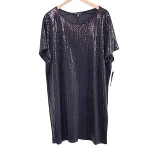 Bebe Black Sequin Mini Dress 3X Made‎ in USA Sparkle Party Occasion